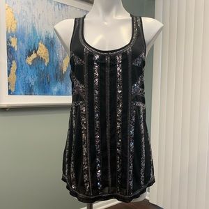 Express Black Tank Top with Silver Sequins.